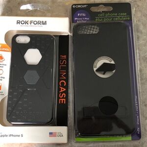 Lot of 2 Slim Black iPhone Case & e-Circuit Black iPhone Case Bundle
